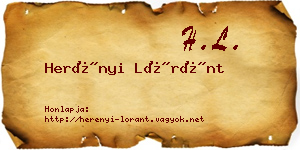 Herényi Lóránt névjegykártya